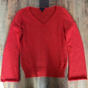 J. Crew Vibrant Red V-Neck Sweater